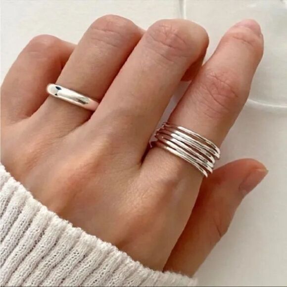New Beautiful Gold or 925 Sterling Silver Wrap Adjustable Ring - Picture 3 of 7